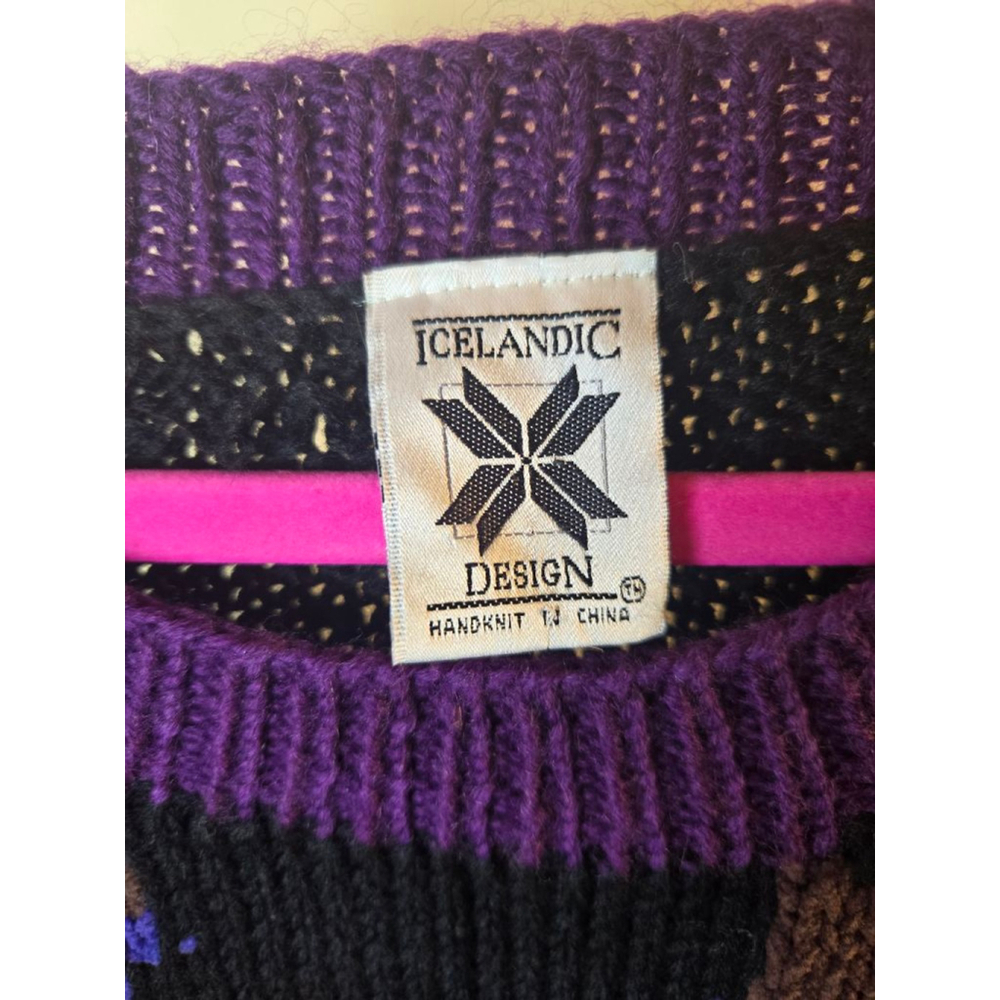 Women's Icelandic Design Crew Neck Sweater M Blue Purple - Picture 5 of 7